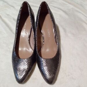 Franco Sarto Metallic Snakeskin Heels